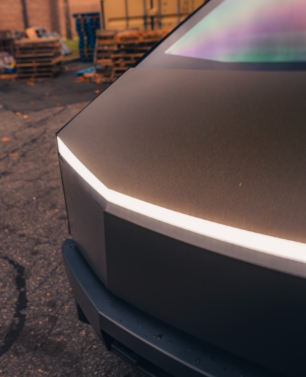 Tesla Cybertruck DIY PET Full Vinyl Wrap Color Change Satin Metallic Basalt