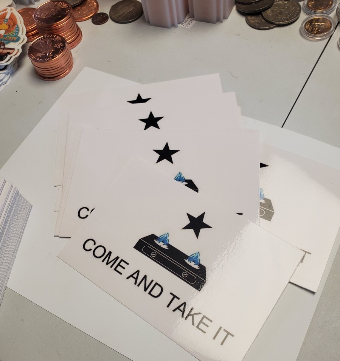 Come and Take It Flag Sticker Decal 2 PACK