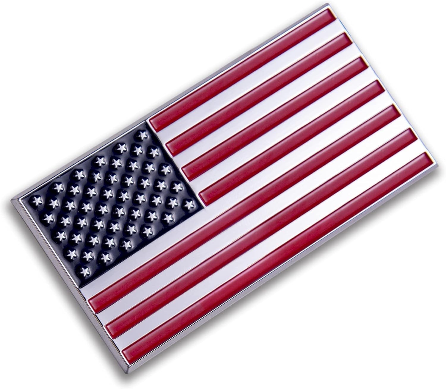 Universal Fit Red/Blue American Flag Auto Emblem – Perfect for Cars & Trucks