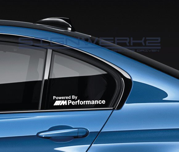 Powered By M Performance Decal Sticker logo M power M3 M5 Z4 M2 M4 335 Pair