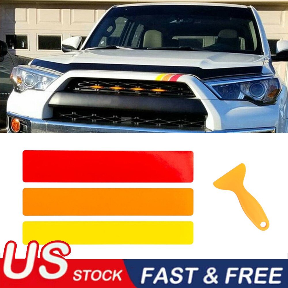 Tri-Color Stripe Decal Sticker For Toyota Tacoma Tundra 4Runner FJ Cruiser RAV4