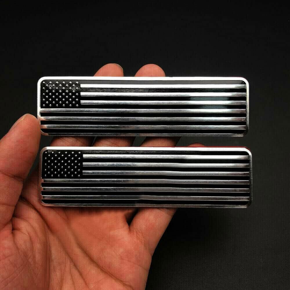 2Pcs Car Truck 3D Metal USA Flag Sticker American Decal Body Emblem Accessories