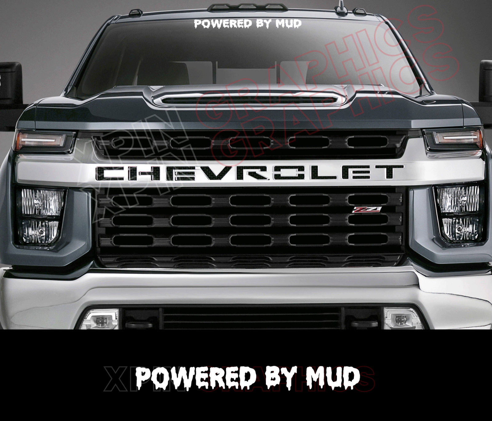 Powered By Mud Windshield Banner Decal Sticker Off Road 4×4 Fits Truck Jeep