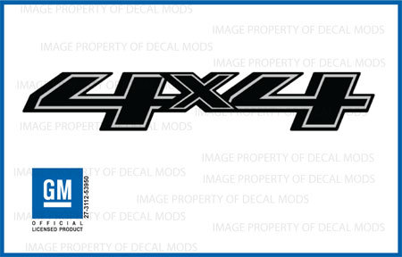 set of 2 – 2014 4×4 Decals – stickers Chevy Silverado Black Blackout Side FG7E1