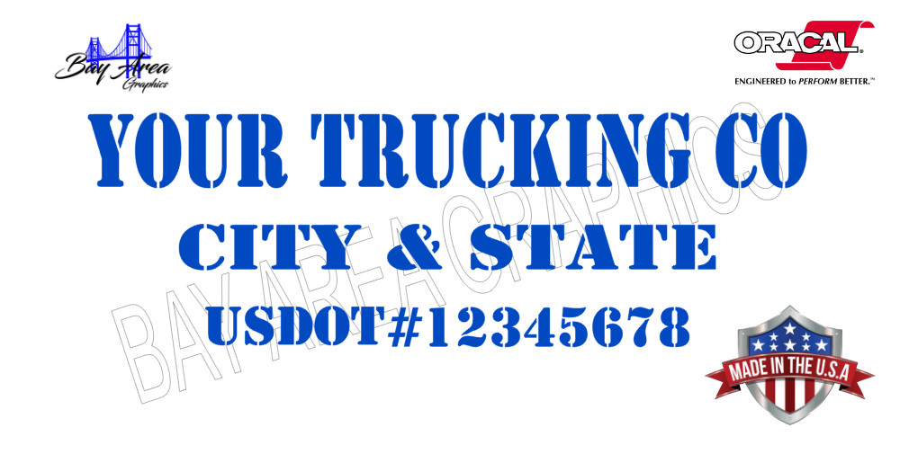 CUSTOM VINYL TRUCK DOOR DECALS SET 2 COMPANY NAME USDOT CITY STATE