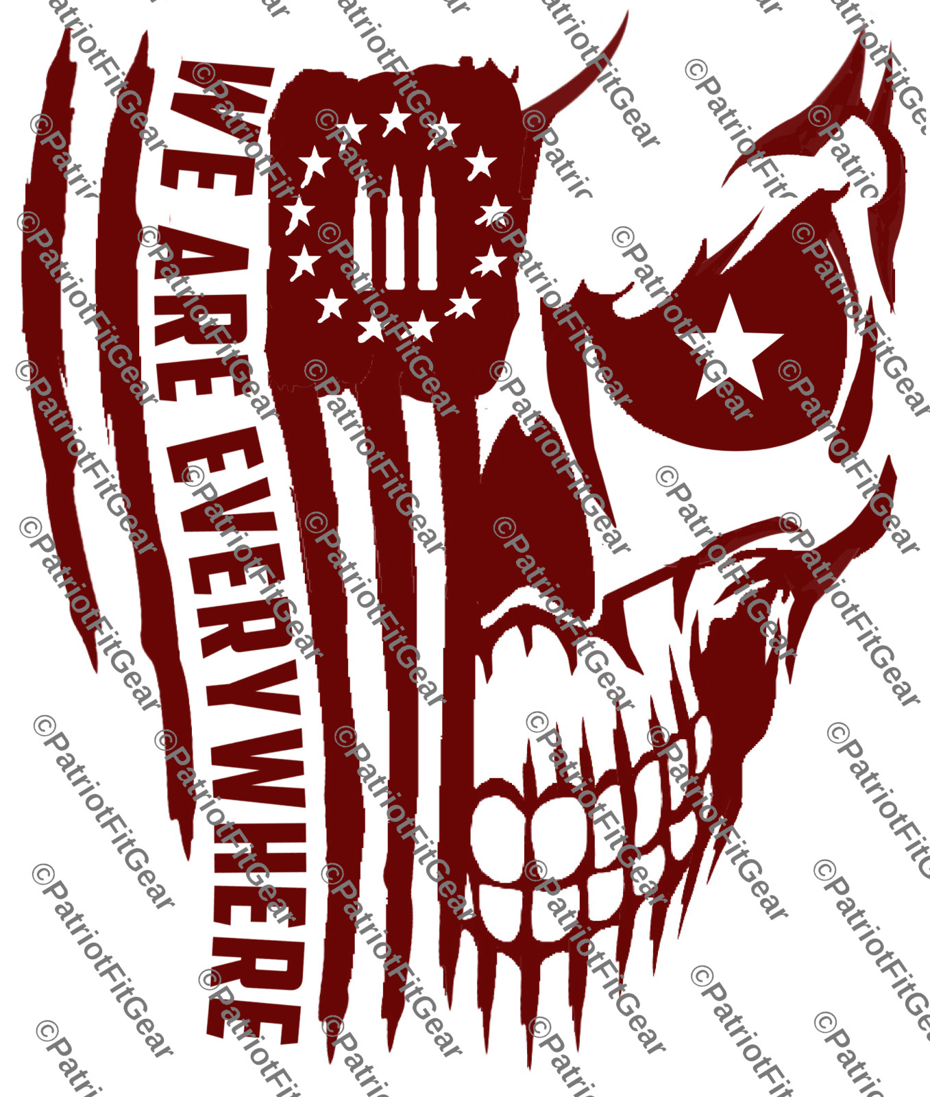 We Are Everywhere,Death Skull,American Patriot,We The People,Custom Vinyl decal