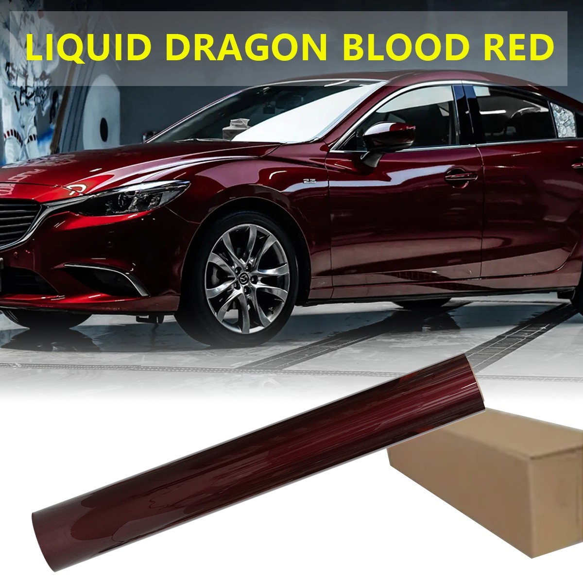 5FTx50FT PET Liquid Metallic Dragon Blood Red Vinyl Wrap Self-Adhesive US Stock
