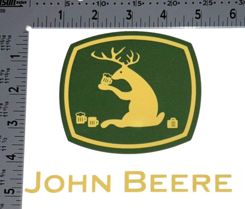 John Beere Deer Sticker, Decal, Logo, Vinyl, Emblem 5x6in (A-6)