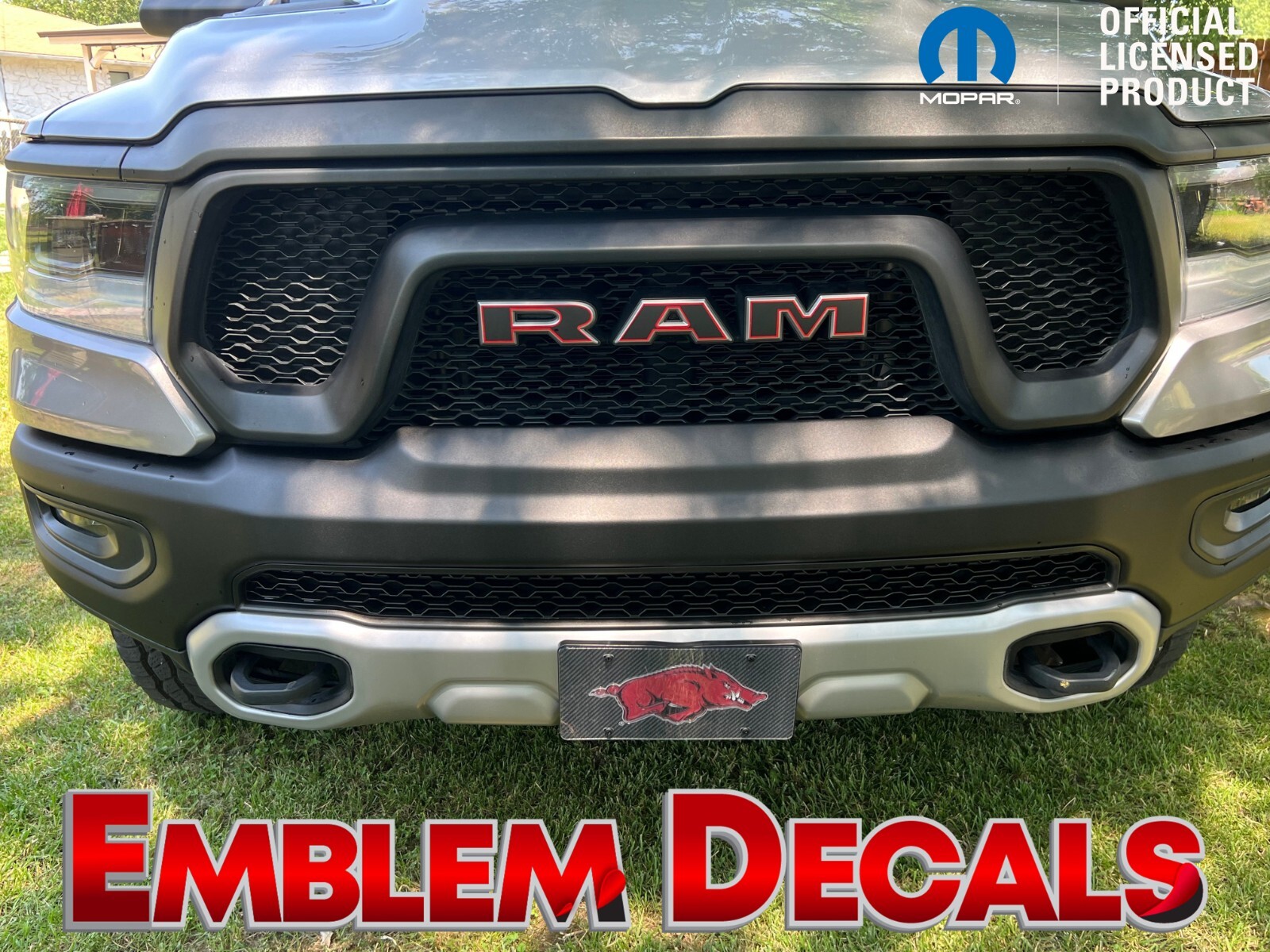RAM 1500 DT ” R A M ” Grill Emblems Overlay 2 TONE Decal 19 2020 2021 2022 23 24