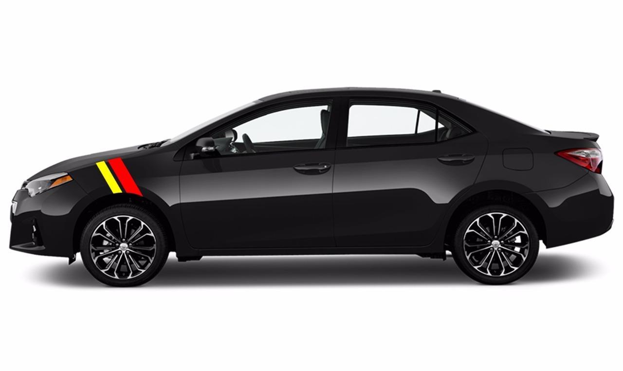 NEW Fender Hash Bar Marks vinyl Sport Racing Stripes 2″&3″ (Fits Toyota COROLLA)