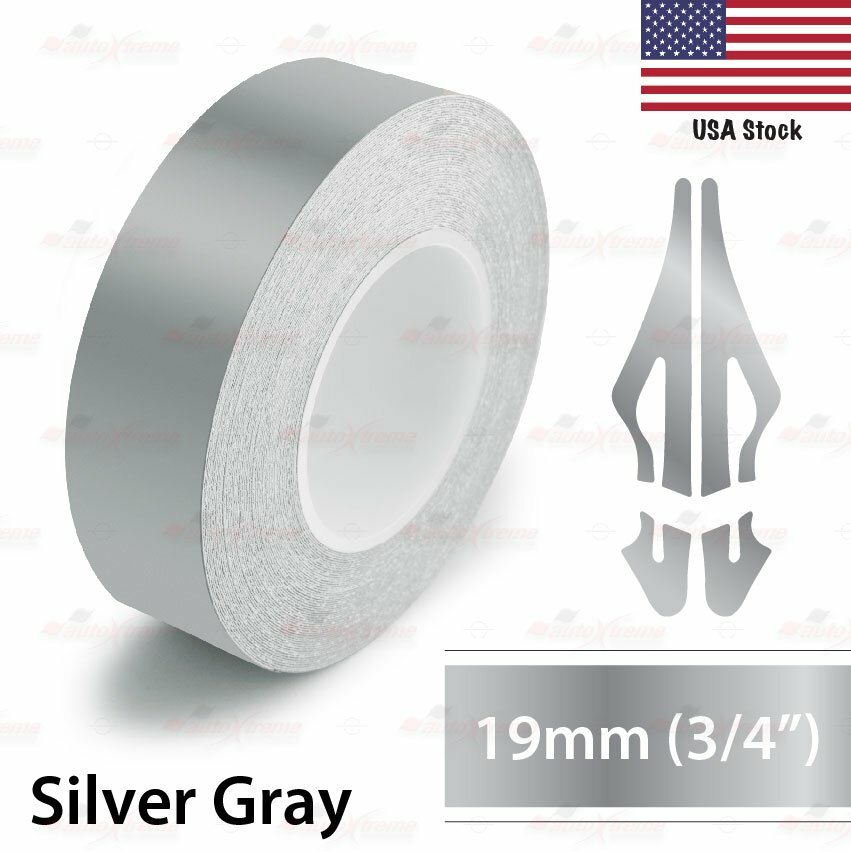 SILVER GREY 19mm 3/4″ Roll Pin Stripe PinStriping Line Tape Vinyl Car MC STICKER