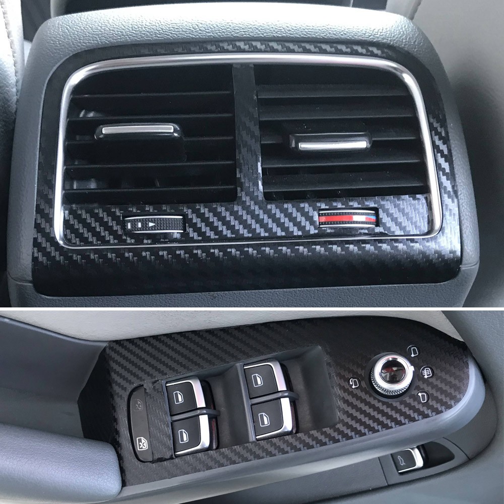 For Audi A4 B8 2009-2016 3D Carbon Fiber Pattern Interior DIY Trim Decals
