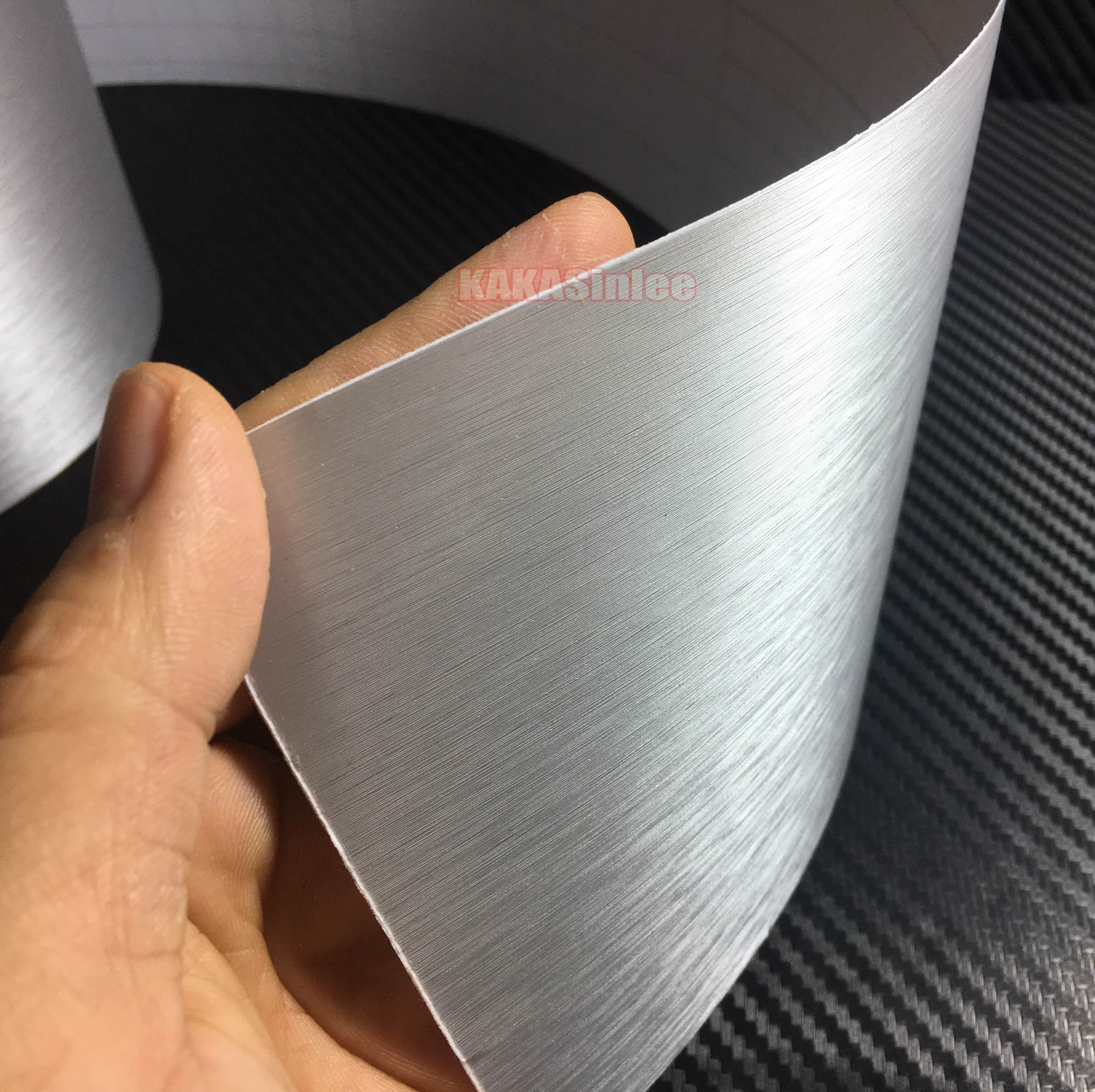 Stretchable Silver Car House Metal Matte 3D Brushed Vinyl Wrap Sticker Tape – AB