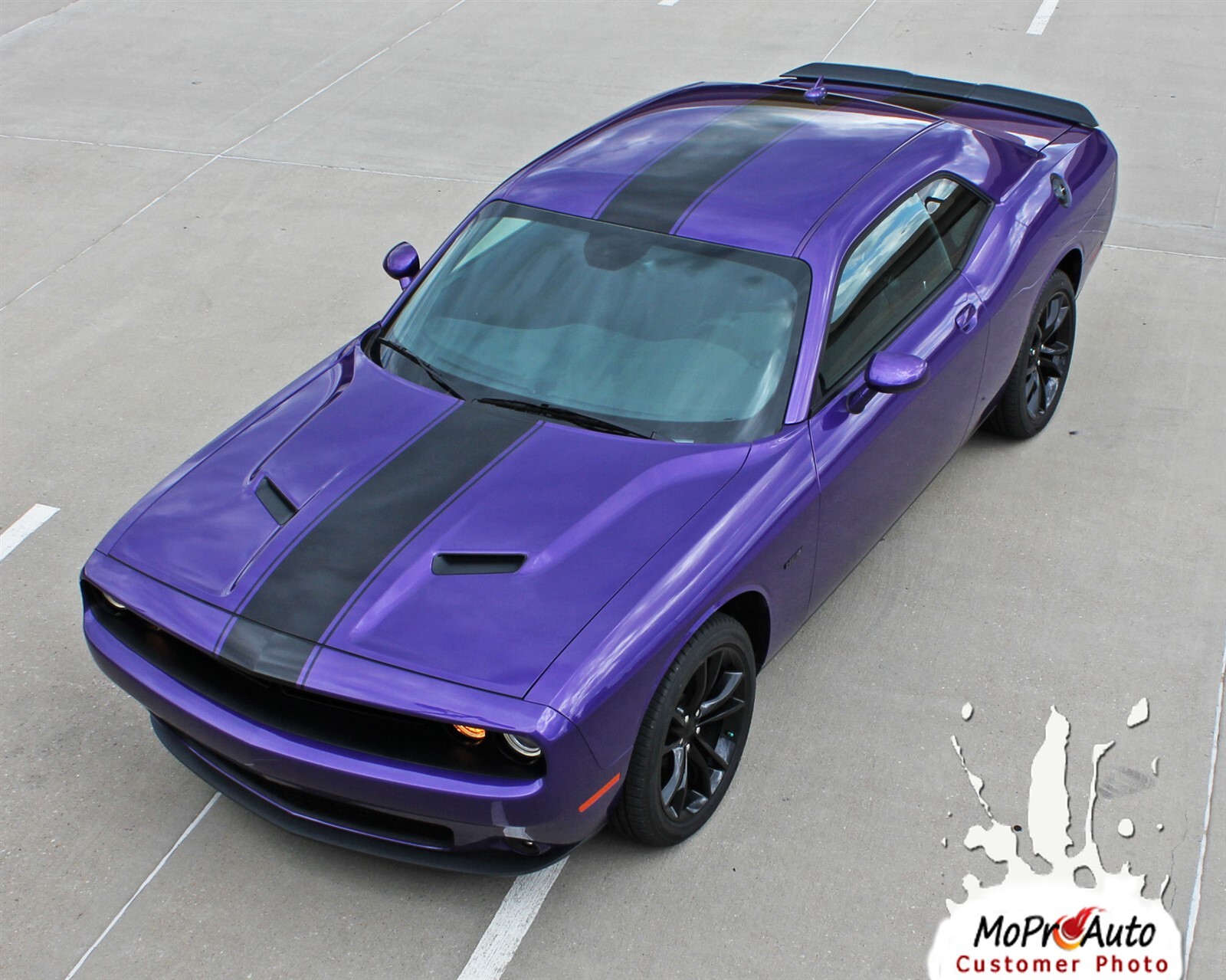 Challenger 2015-19 Center Rallye Racing Stripes Hood REDLINE Decal Vinyl Graphic