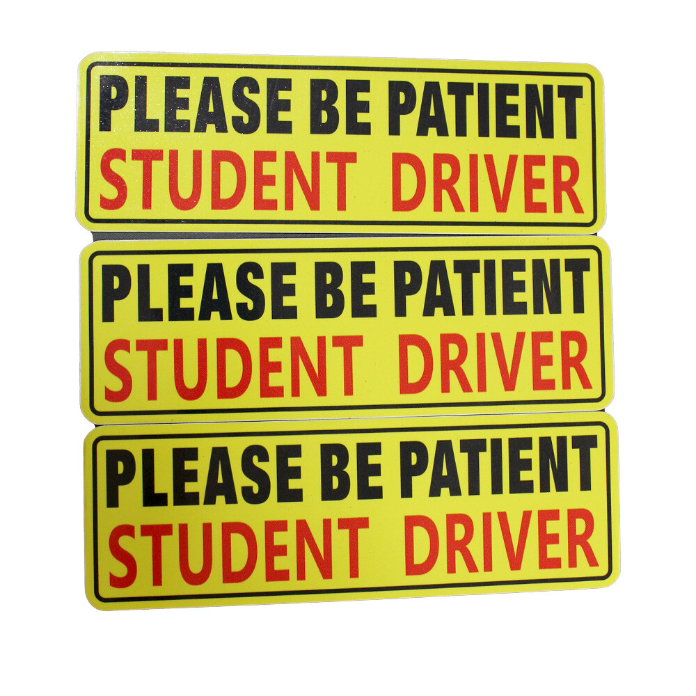 3 Pcs Student Driver Magnet Car Signs Car Bumper Sticker Decal Please Be Patient