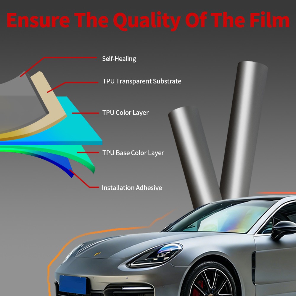 Car Auto Sticker Film Genuine Metal Silver Vinyl Wrap Decal Bubble Free Sheet