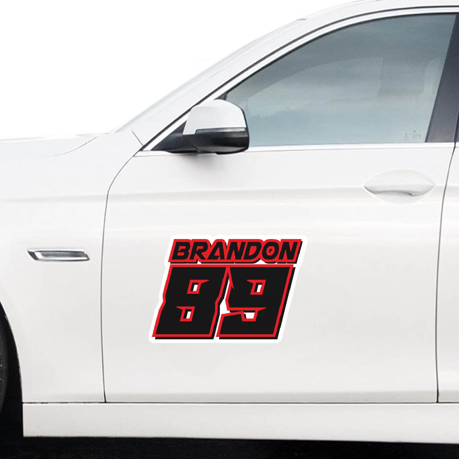 Number Name Stickers 8 inch Height x1 For HPDE SCCA Car Side Doors & Bikes