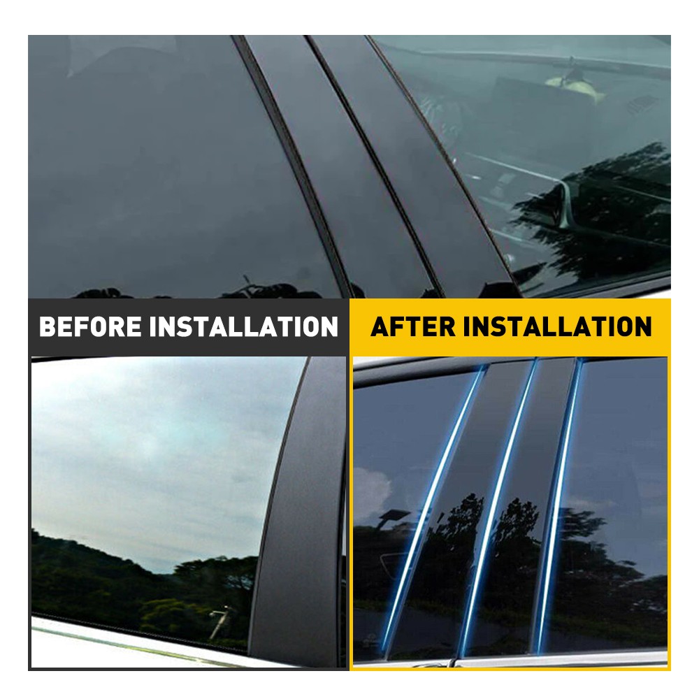 8-80X Fit Toyota Camry 2018-2021 Gloss Black Window Door Pillar Posts Decor Trim