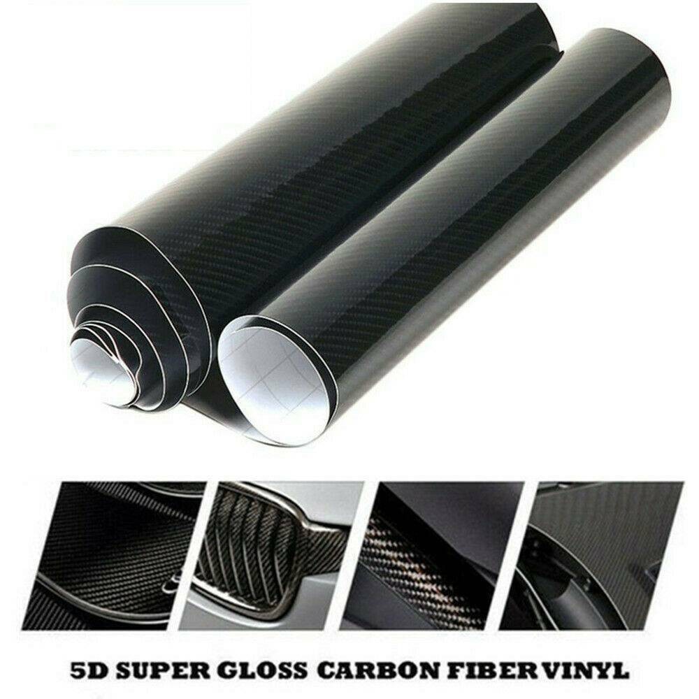 Auto Accessories 5D Glossy Carbon Fiber Vinyl Film Car Interior Wrap Stickers US