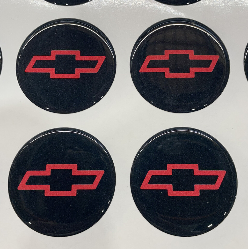 Chevrolet Red Bowtie Center Wheel Emblem 2” Round Vinyl 4 Chevy Bow tie Raised