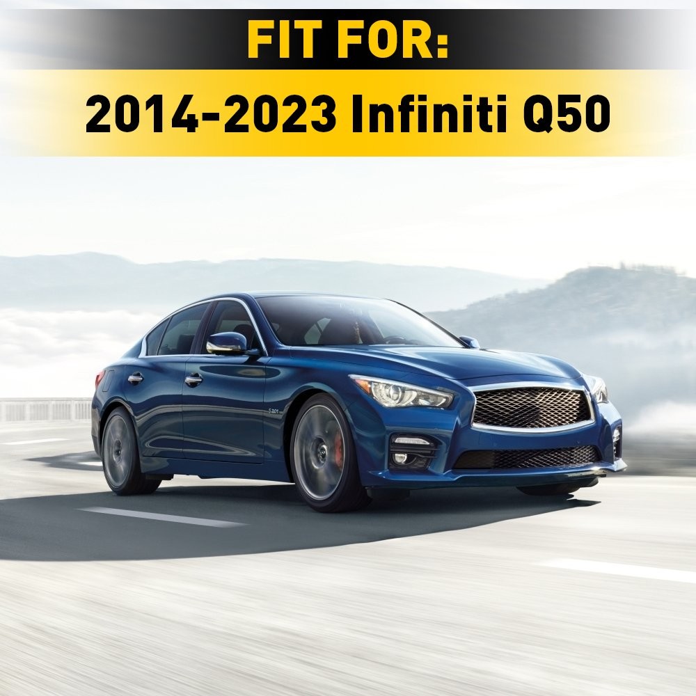 2-20 Headlight Eyelid Eyebrows Eye Lid Brow Gloss Black For Infiniti Q50 2014-23