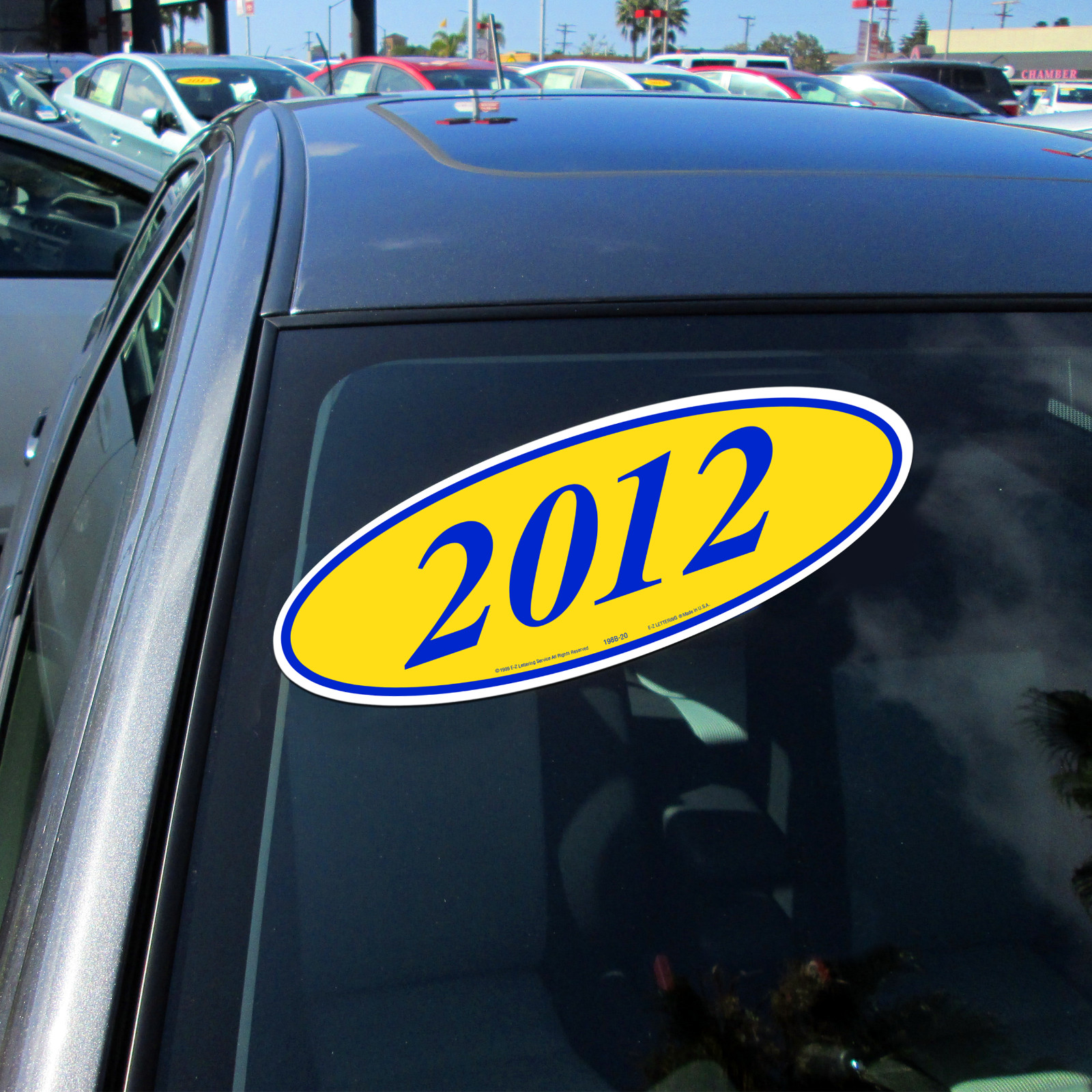 Car Windshield Year Stickers 2012-2026 Oval Dealership Decals Printed in USA