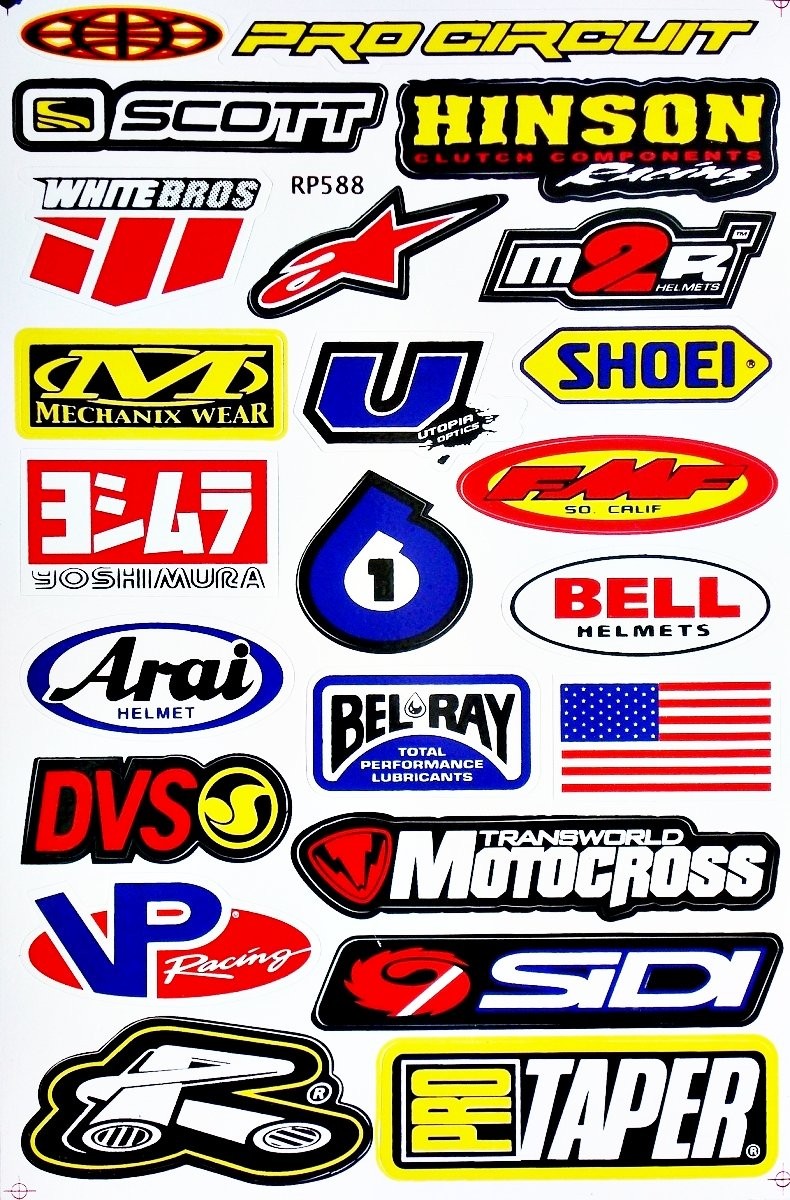 Dirt Bike Motorcycles Supercross Motocross ATV Lot 6 vinyl decals Multicolor