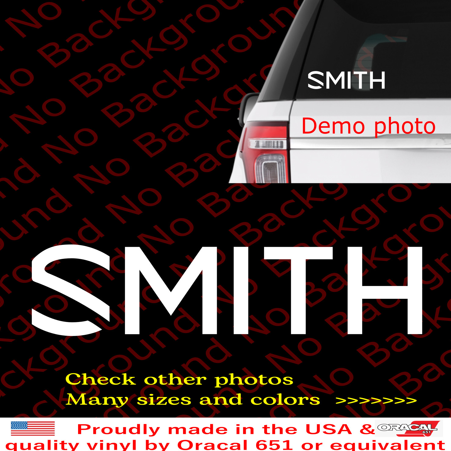 Smith Optics Vinyl Die Cut Decal Sticker Snowboard Ski Winter Sports FY124