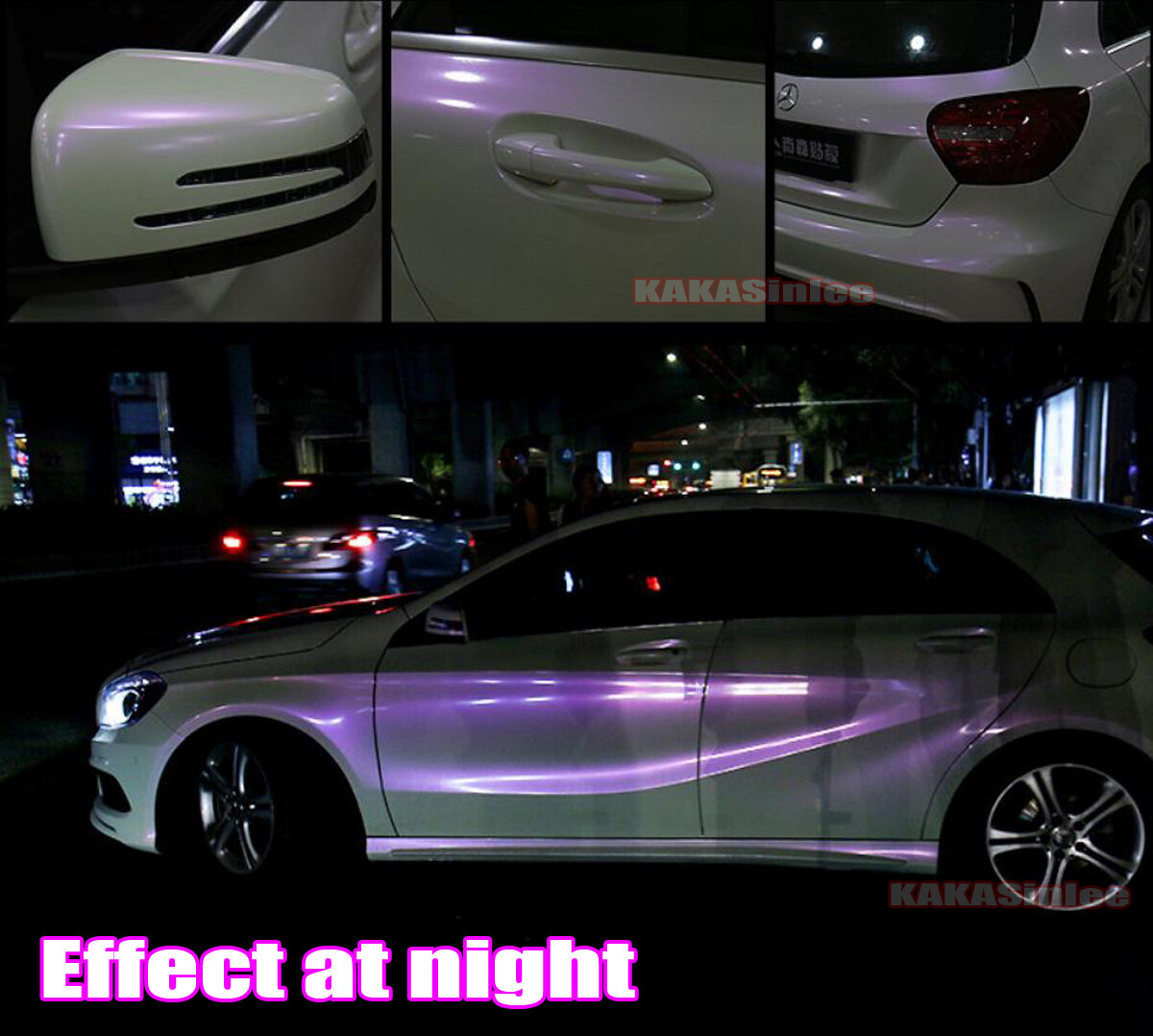 50FT x 5FT Gloss White to Purple Chameleon Chrome Vinyl Wrap Car Film Sticker US