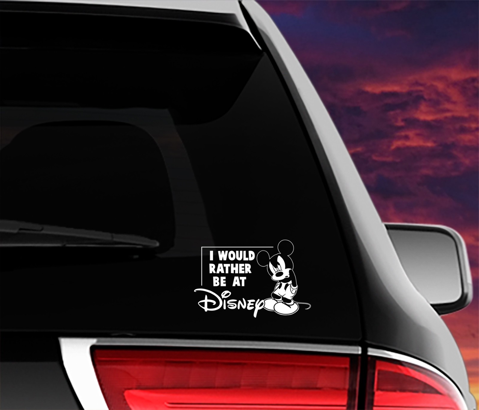 Disney Decal – I Would Rather Be At Disney (4.5 x 3 inches) Mickey Mouse