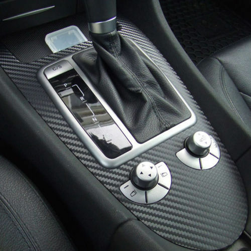 3D Car Interior Accessories Interior Panel Black Carbon Fiber Vinyl Wrap Sticker