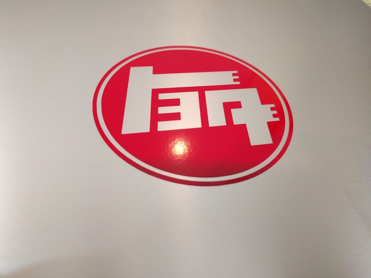 4 pack 1930’s TEQ Logo Vinyl Decal Sticker Gloss Red 2″ x 2″ (5cm x 5cm)