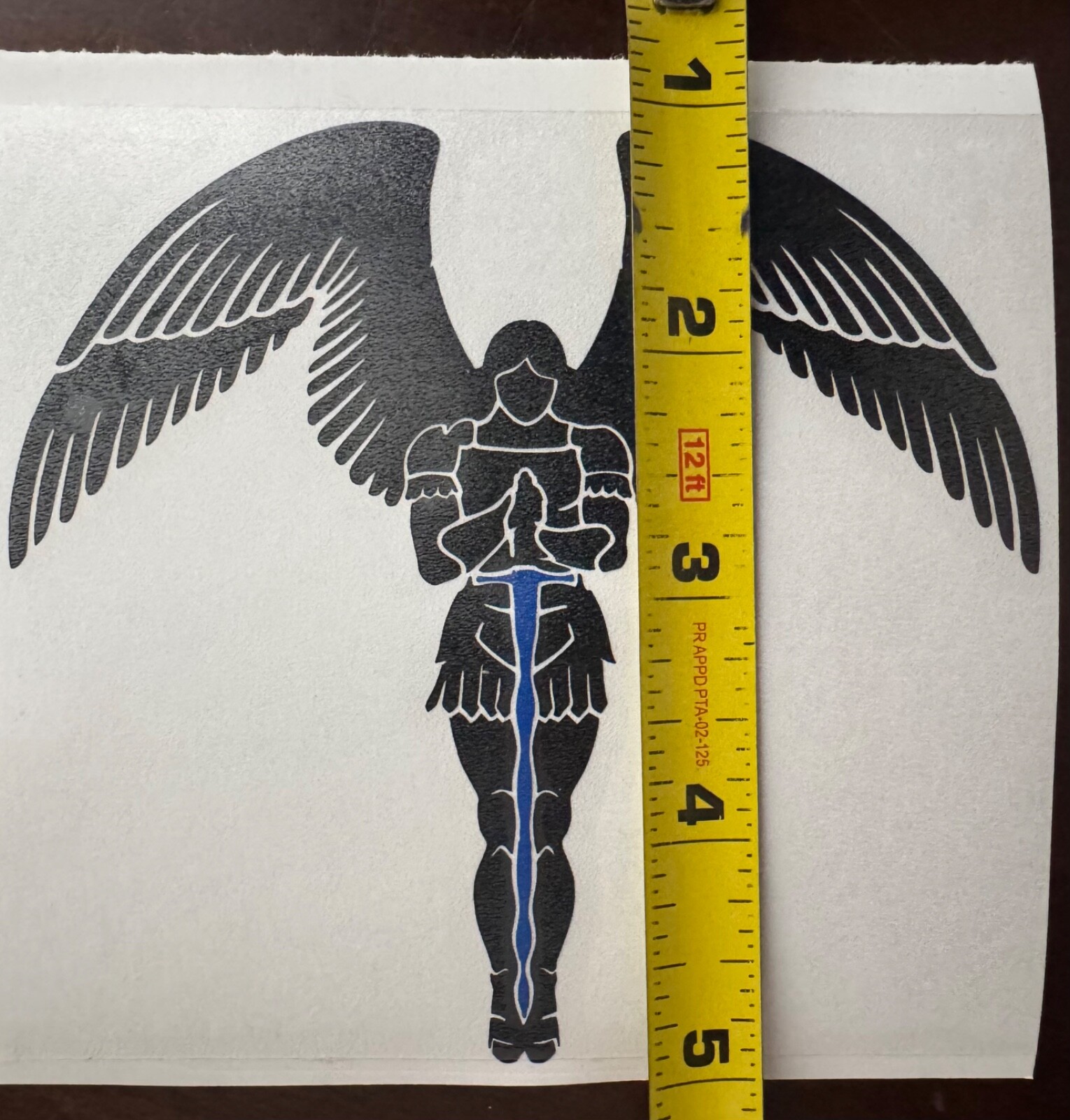 Saint Michael Blue Line Police LEO With Reflective Blue Sword DECAL