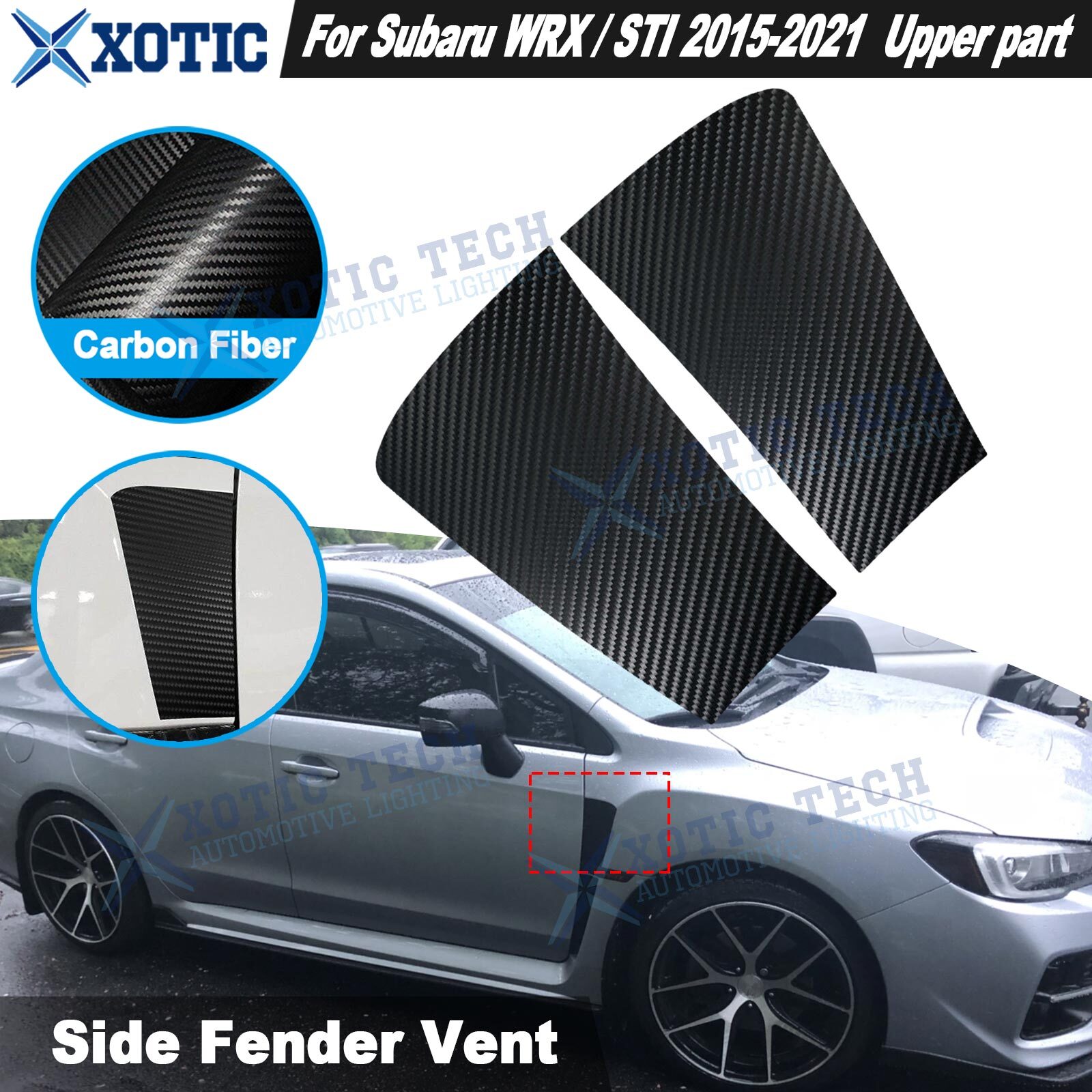 2Pcs Side Fender Upper Air Flow Vent KK Vinyl Decal Left & Right For Subaru WRX
