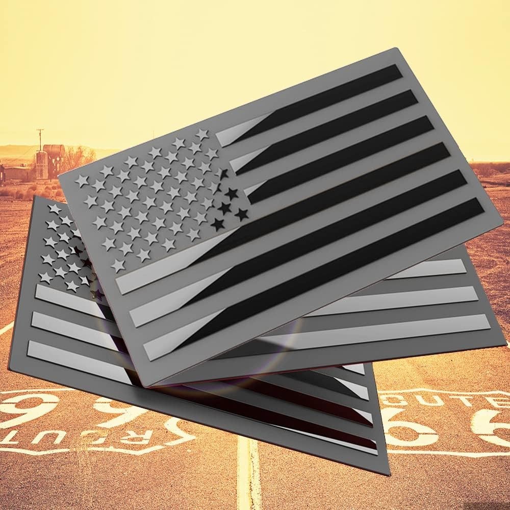 3D Metal American Flag Emblem Decal，Black American Flag Decal,for Car, Truck …