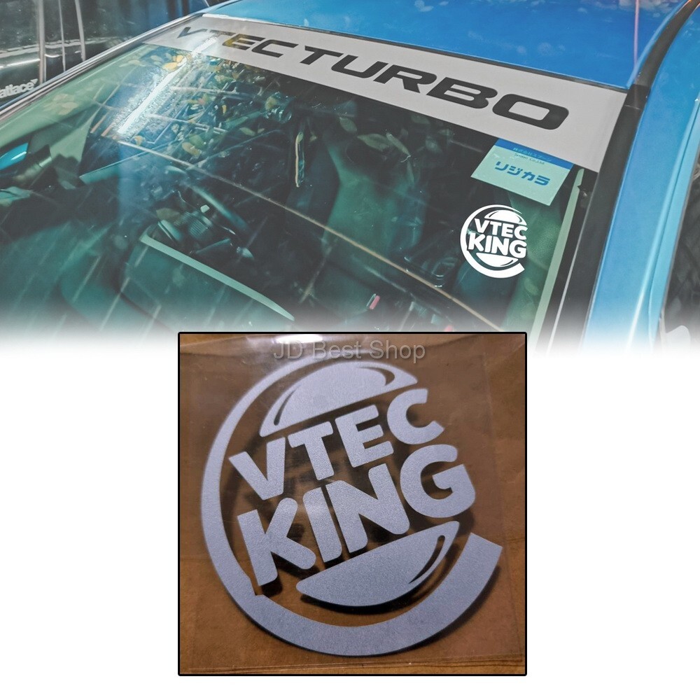 Sticker JDM Style Vtec King Dicut Vinyl Car For Honda Sports Reflective White 1p