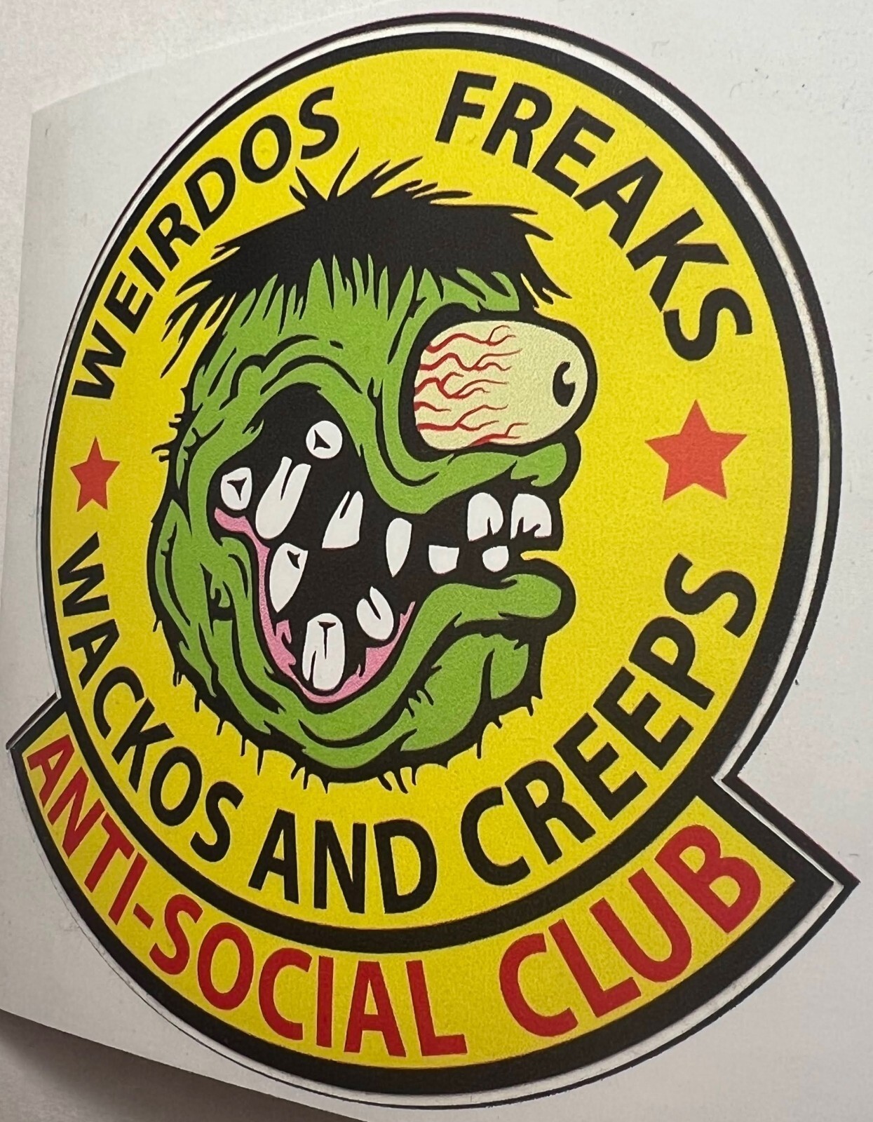 ANTI-SOCIAL CLUB BIG ED ROTH WEIRDOS FREAKS WACKOS AND CREEPS 3.75X3.5″ RAT FINK
