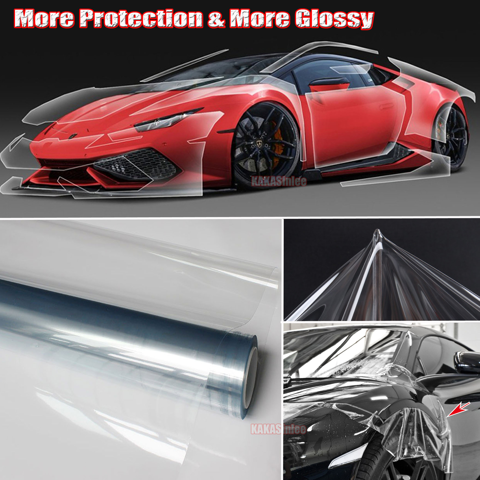 Smooth Clear Protective Film Car Invisible Cloth Paint Vinyl Wrap PVC Sticker AX