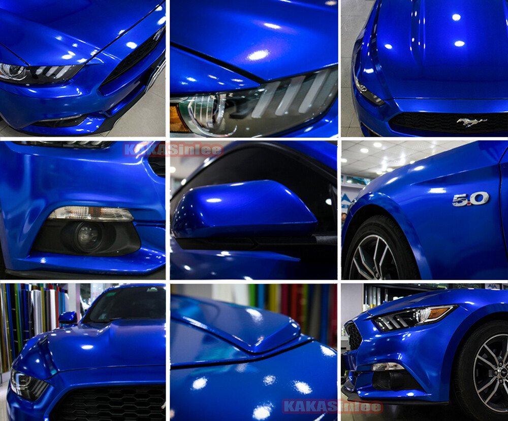 Blue Whole Car Wrap Pearl Glossy Sparkle Metallic Chrome Vinyl Decal Sticker AX