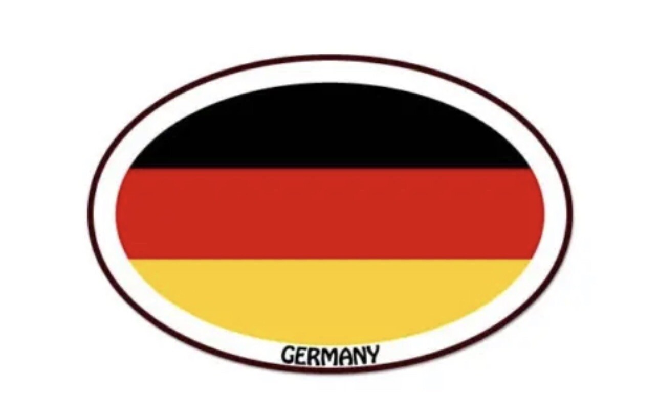 Germany Euro oval car window bumper sticker decal 5″ x 3″