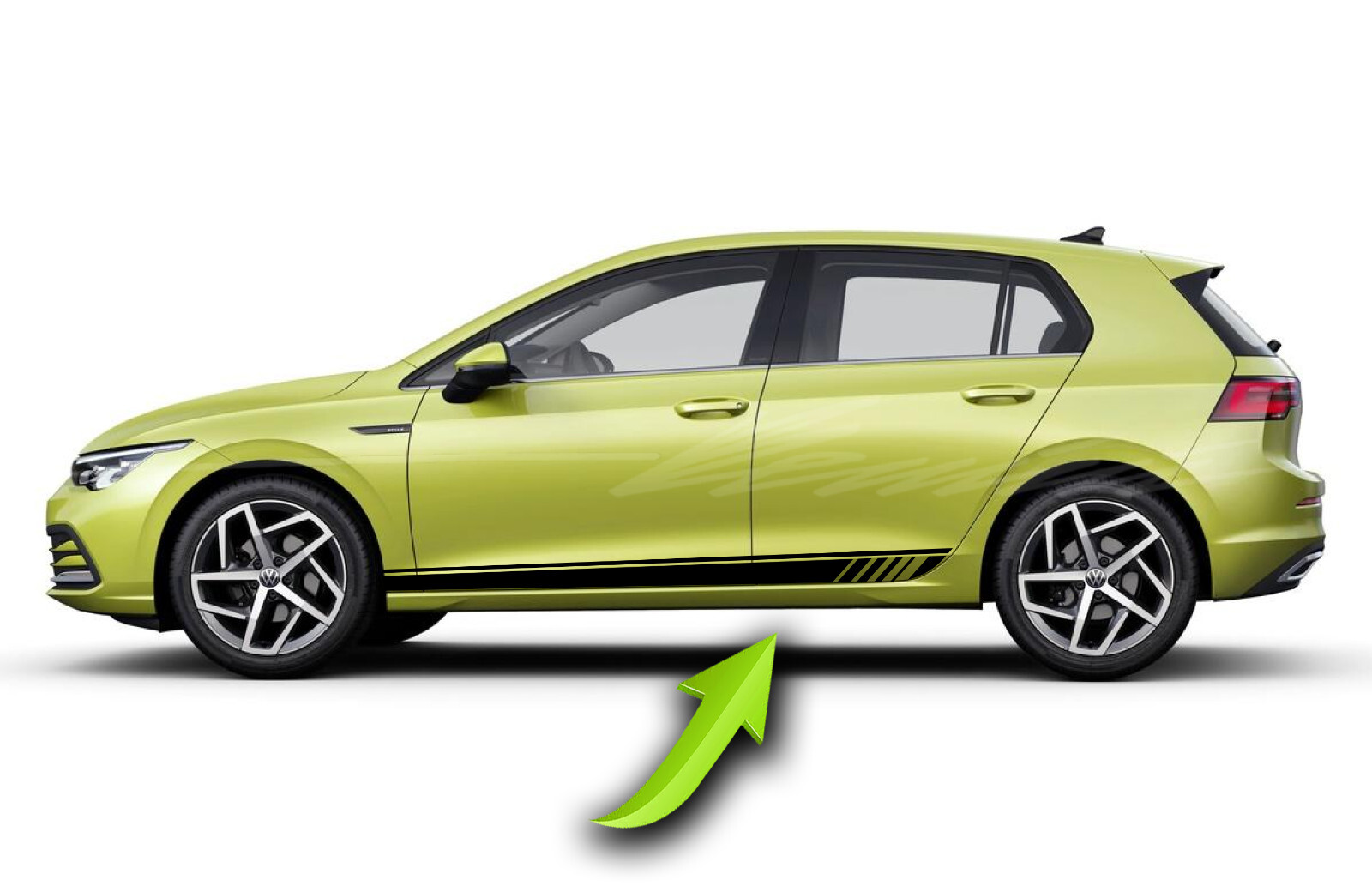 Strobe Vinyl Side Door Rocker Racing Stripes Decal FITS 2022 & up VW GTI MK8