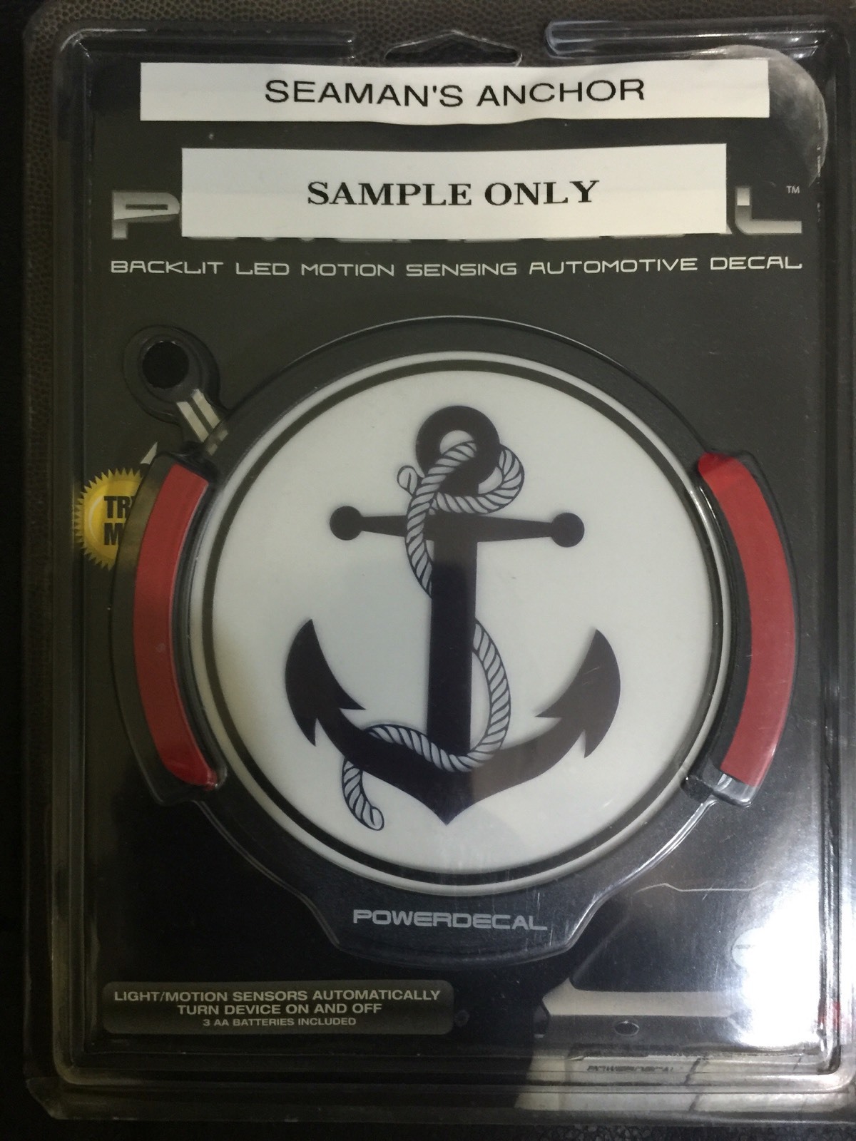 Seamans Anchor Light Up Decal Powerdecal Backlit LED Motion Sensing Auto Decal