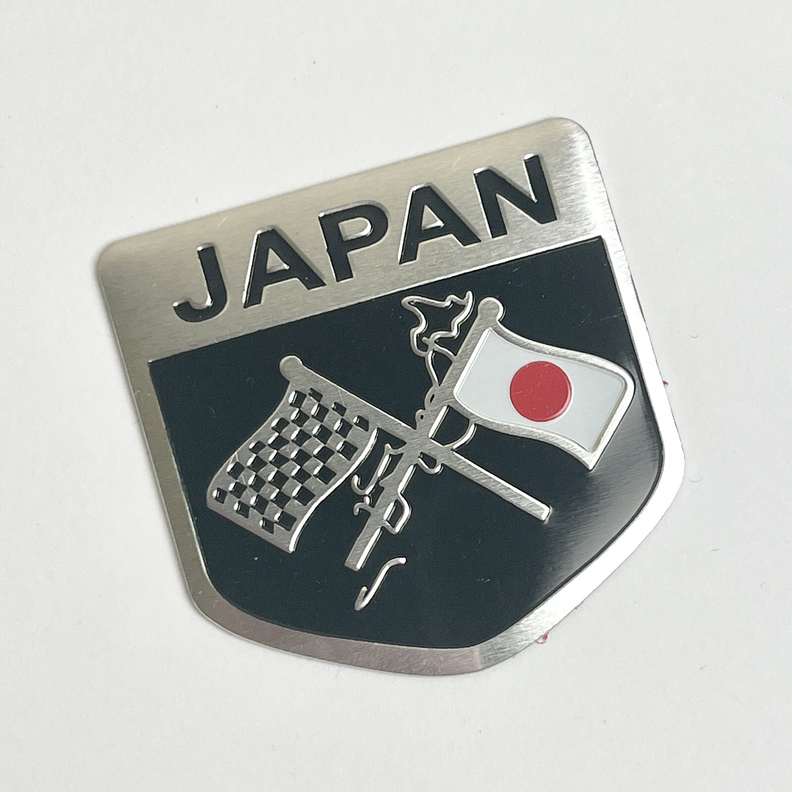 Japan Flag Car Emblem Badge Decal Sticker 2″x 2.25″ Aluminum Japanese JDM JP NEW