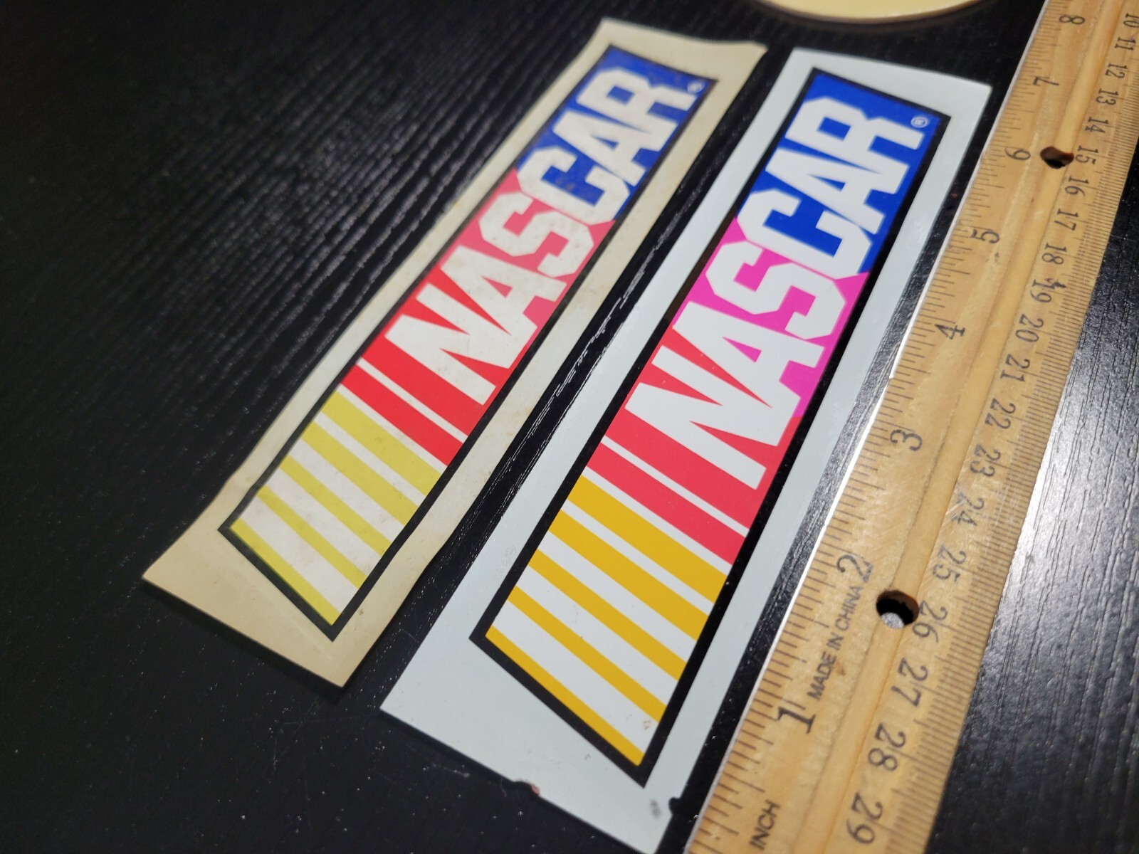 2x Vintage 7″ x 2″ Nascar Decal Makers Stickers Racing Drag Car Truck Banner