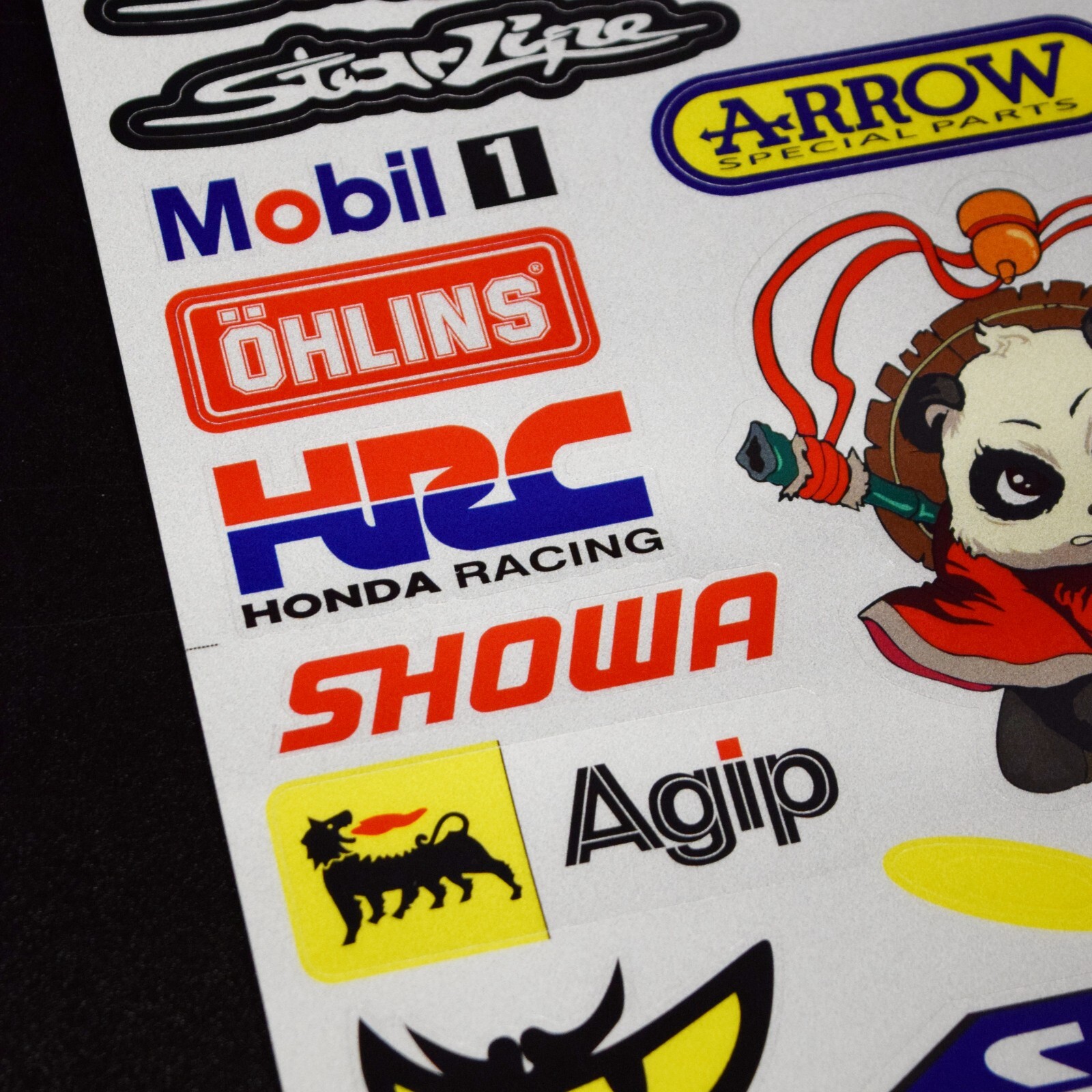 32pc 12″x10″ Reflective Sticker Decal Sheet – Motocross Dirt Bike Sponsors Logos