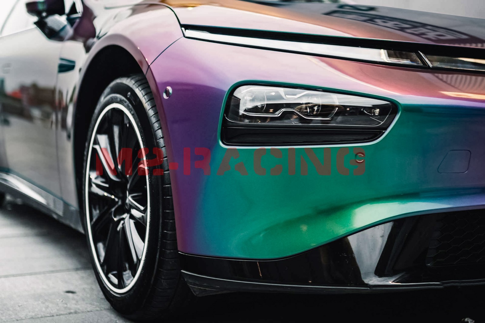 ESSMO PET Galaxy Dust Gloss Spectrum Purple Green Car Vinyl Wrap Decal Sticker