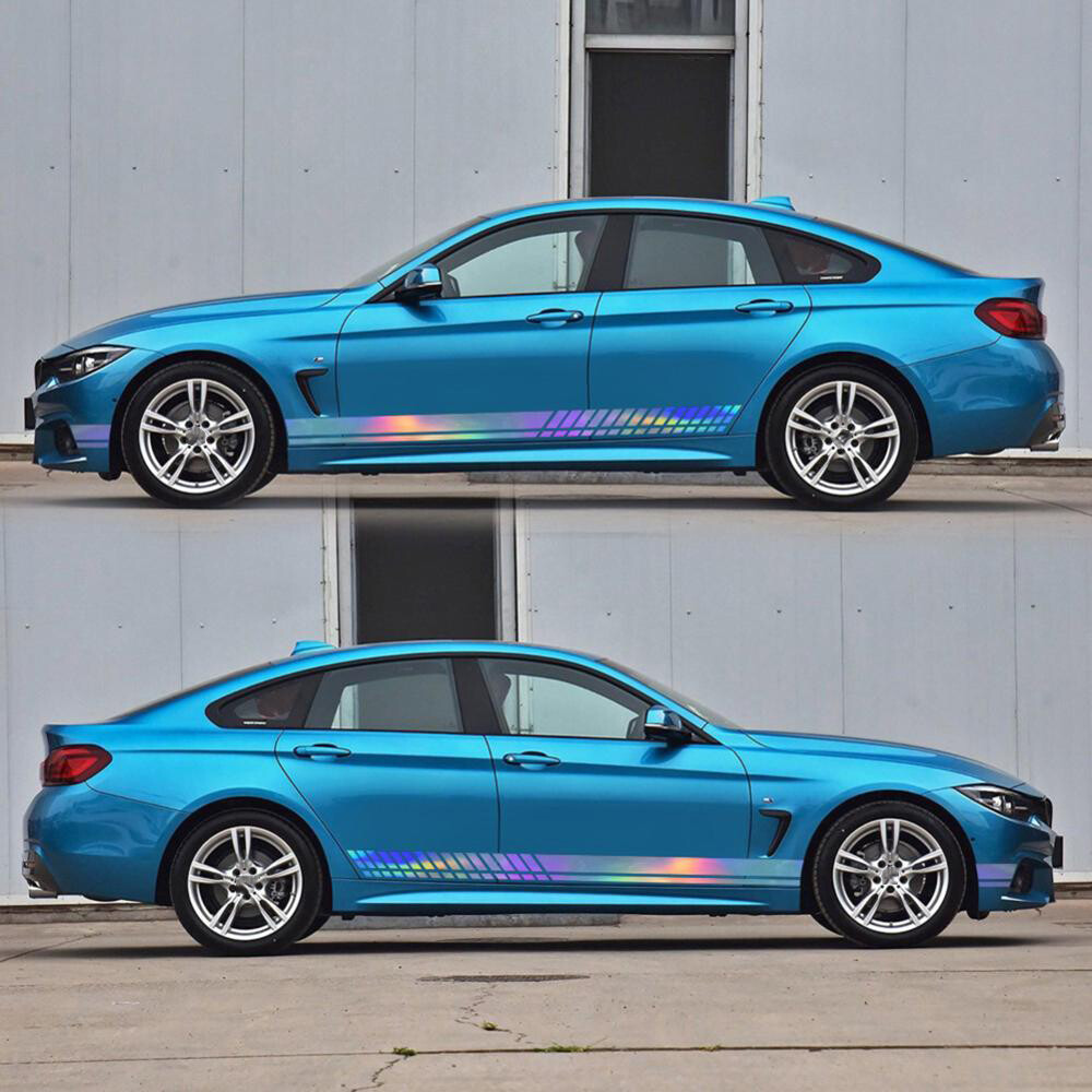 Long Racing Stripes Colorful Graphics Vinyl Decal Sticker For Car Both Side Body