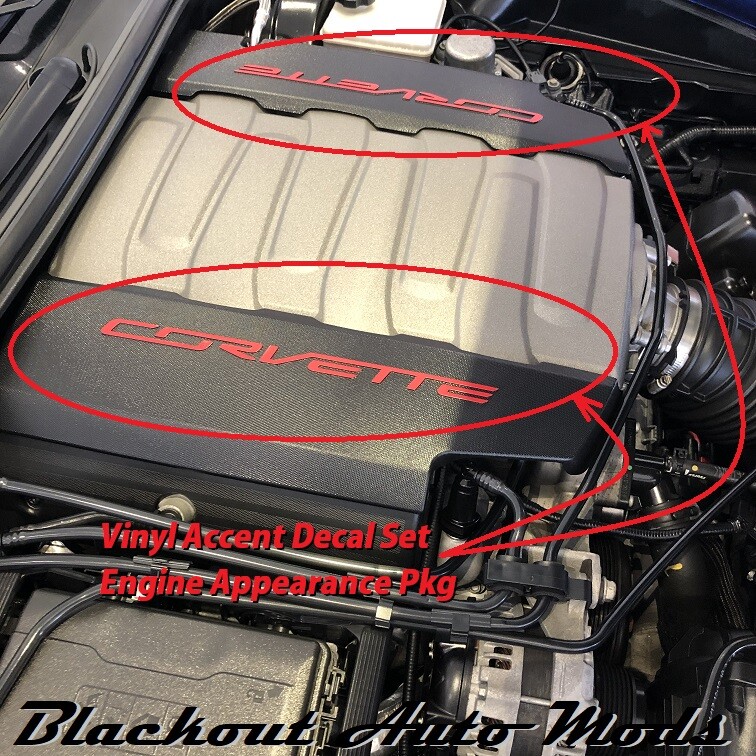 Engine Cover Decal Letter Set For 2014-2019 Chevy Corvette Stingray Models