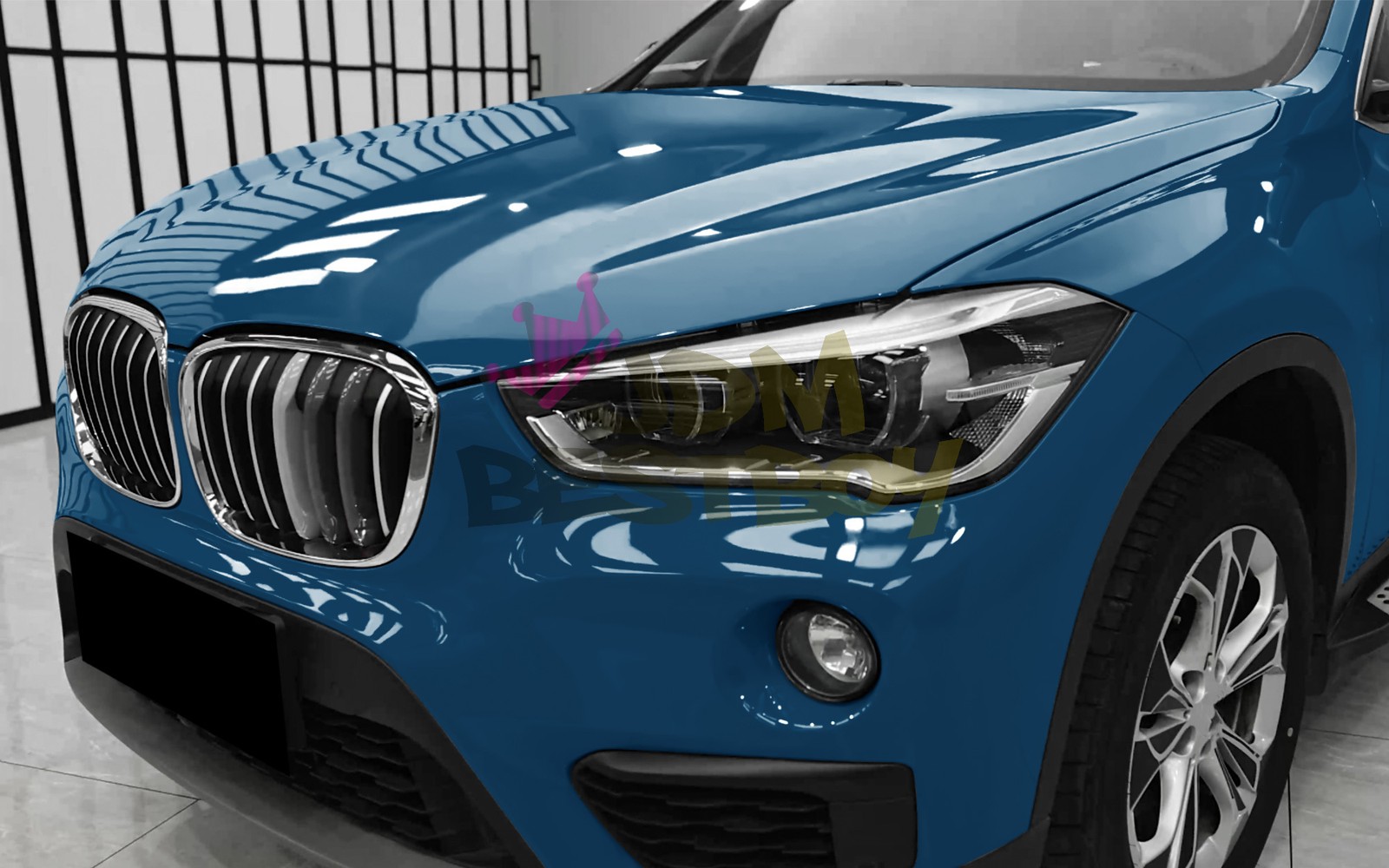 ESSMO PET Super Gloss Azure Blue Car Vehicle Vinyl Wrap Decal Sheet Like Paint