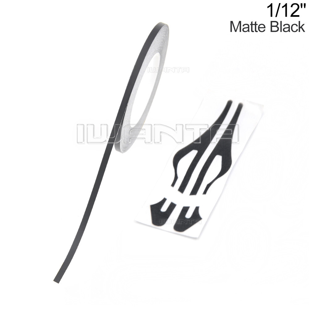 1/12″ 2mm Black & Matte Black Pinstriping Pin Stripe DIY Vinyl Decals Sticker